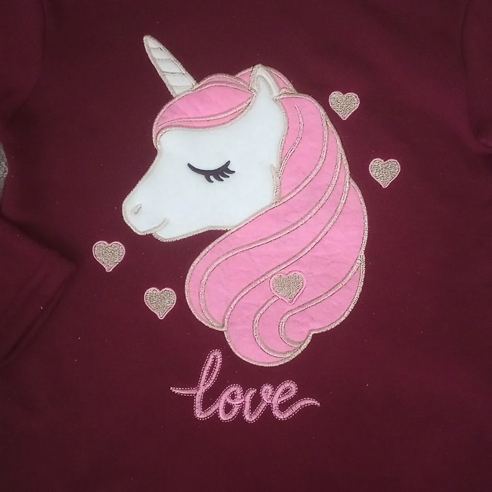 Girl Burgundy Fleece 🦄 Set